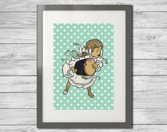 Printable Art Print 5x7 - Vintage Dorothy Wizard of Oz