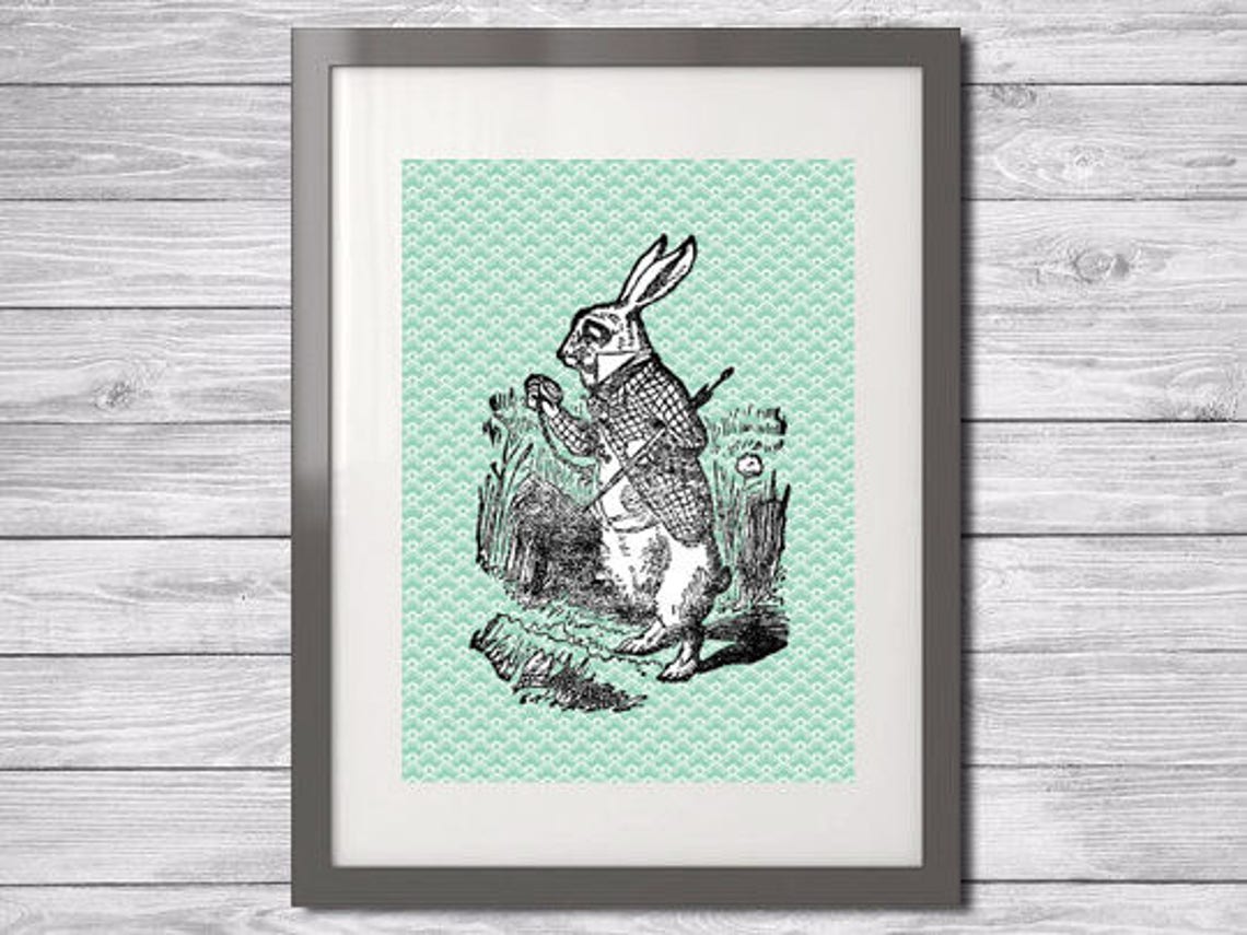 Printable Nursery Art Print Alice in Wonderland Rabbit - Etsy