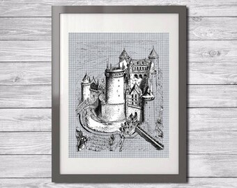 Printable Art Print  - Gray Castle