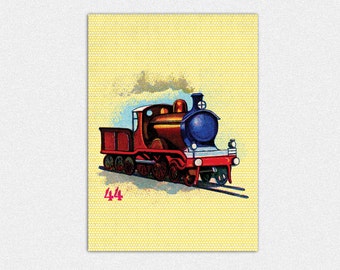 Instant Download Printable Art Print 5x7 - Vintage Train