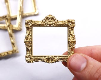 Miniature Ornate Picture Frames | Tiny Frames for Dioramas Dollhouses & Mini Art Displays