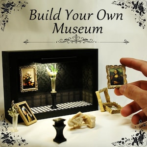 Mini Museum Shadow Box Display | Handmade Mini Gallery Diorama | Personalized Photo Gift | Art Lover Gift | Desk Decor | Miniature Decor