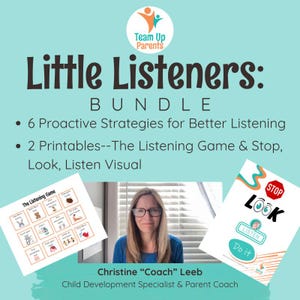 Little Listeners BUNDLE: 6 Proactive Strategies for Better Listening Video & 2 Printables