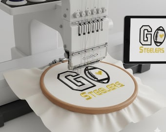 Diseño de bordado de fútbol americano de los Steelers: 4 tamaños (descarga digital)
