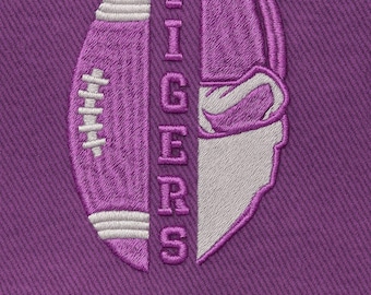 Tigers Stickdatei, LSU Football Helm (Digitaler Download, 75x40-125 x 70 mm