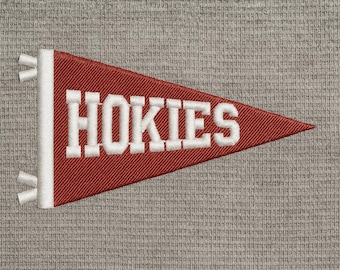 Archivo de máquina de bordar con la bandera de Hokies, bordado digital, regalo del día del juego, formato 3 tamaños - 5, bordado de la bandera de Virginia Tech dst.