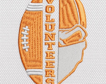 Diseño de bordado de los Tennessee Volunteers: logotipo de fútbol americano (descarga digital)