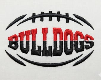 Diseño de bordado de fútbol americano de los Bulldogs: silueta del logotipo del equipo (descarga digital)