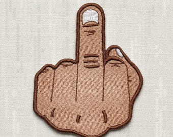 Diseño de bordado para el dedo medio: Parche Rebel Attitude (archivo digital)