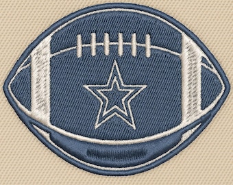 Diseño de bordado de fútbol americano de los Cowboys, archivo para máquina (60 x 95 mm)