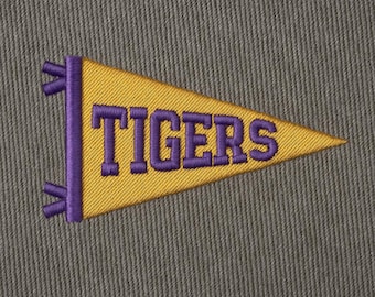 Diseño de bordado de la bandera de los LSU Tigers: 3 tamaños, 5 formatos (archivo digital)