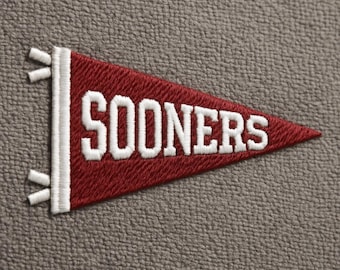 Archivo de máquina de bordar con la bandera de los Sooners, bordado digital, regalo para ella o para él, regalo del día del juego, tamaño 3 - formato 5, bordado de la bandera de Oklahoma.