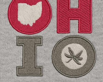 Ohio State Buckeyes Embroidery Design, 3 Sizes (Digital File)