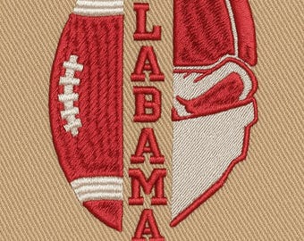 Diseño de bordado de Alabama Crimson Tide: Logotipo de casco de fútbol americano (descarga digital)