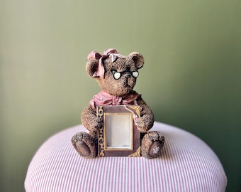 ヴィンテージ 1986 テディベア アートフレーム：手描きのクマの装飾