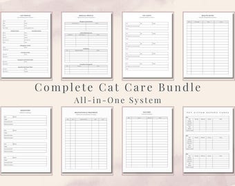 Cat Care Bundle (Editable Canva Template & Printable PDF)