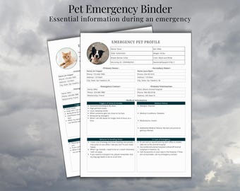 Pet Emergency Binder (Editable Canva Template & PDF Template)