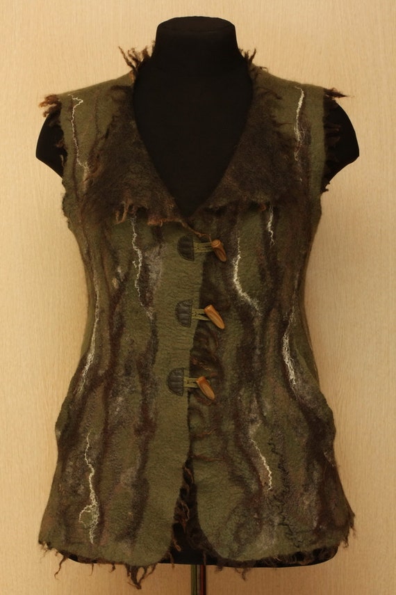 Items similar to Deep Dark Forest / Felted Clothing / Vest on Etsy