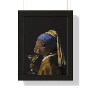 気まぐれな動物のウォールアート、面白い動物のアート、バーカートのアート、モダンなデザイン、リスの絵、マティーニのアート、
