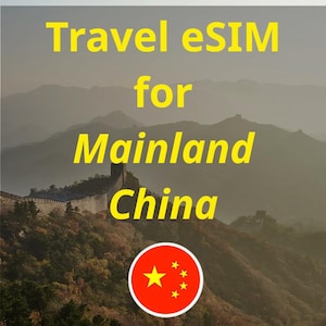 China Roaming Data Travel eSIM Affordable Prepaid On-the-Go (More Options Available)