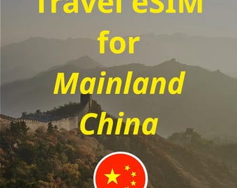 China Roaming Data Travel eSIM Affordable Prepaid On-the-Go (More Options Available)