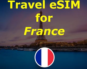 France Roaming Data Travel eSIM Affordable Prepaid On-the-Go (More Options Available)