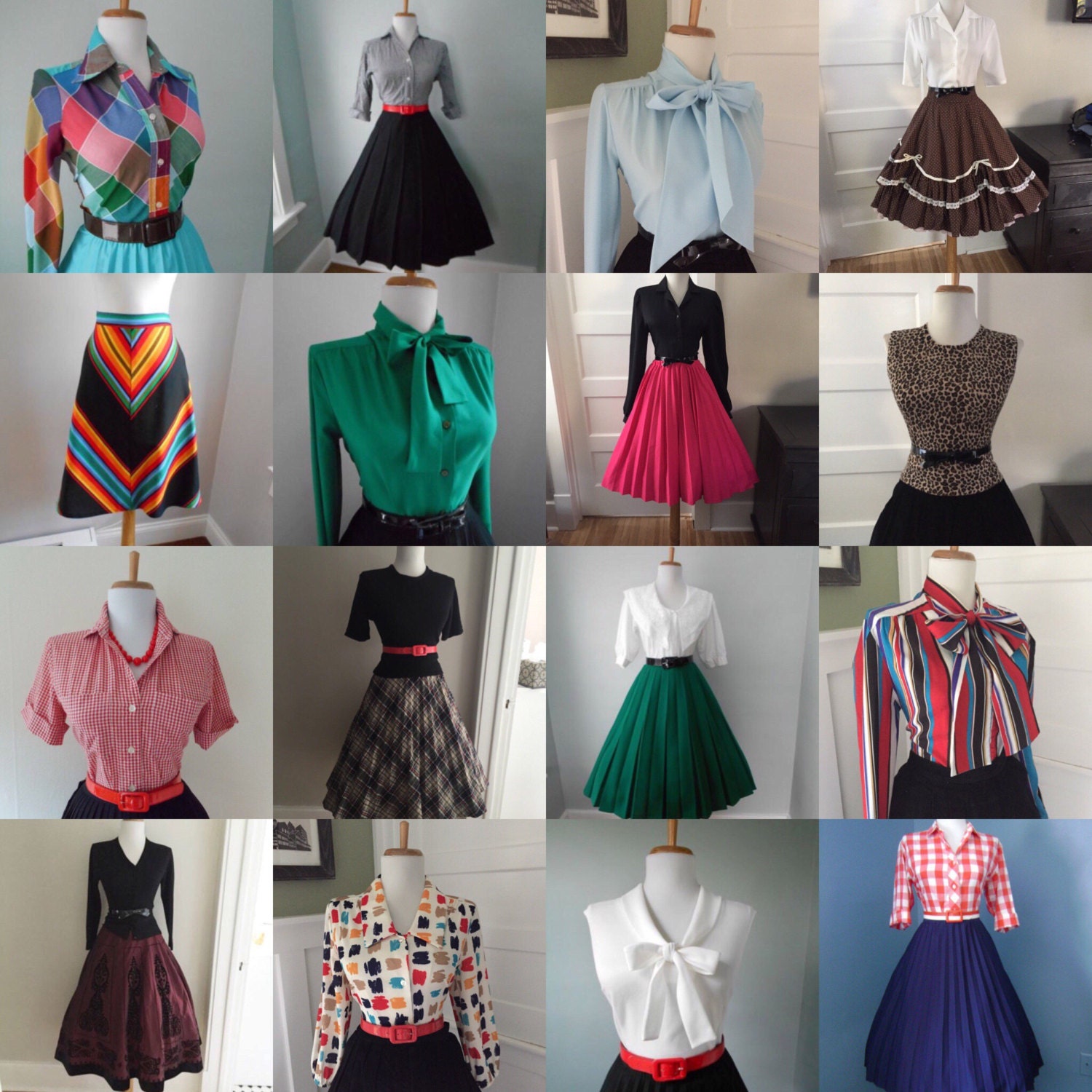 Wholesale Womens Vintage Clothing Lot 10 pieces, Bulk 50s 60s 70s 80s 90s  Clothes Lot, Vintage Clothing Bundle 10 pc Blouse SkirtPants Dress