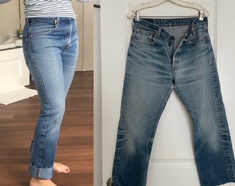 Used Levis Jeans, Vintage Levis 501, Button Fly Jeans, Levis Jeans, Boyfriend Jeans, Straight Leg Jeans, MoM Jeans, Levis Jeans Women,