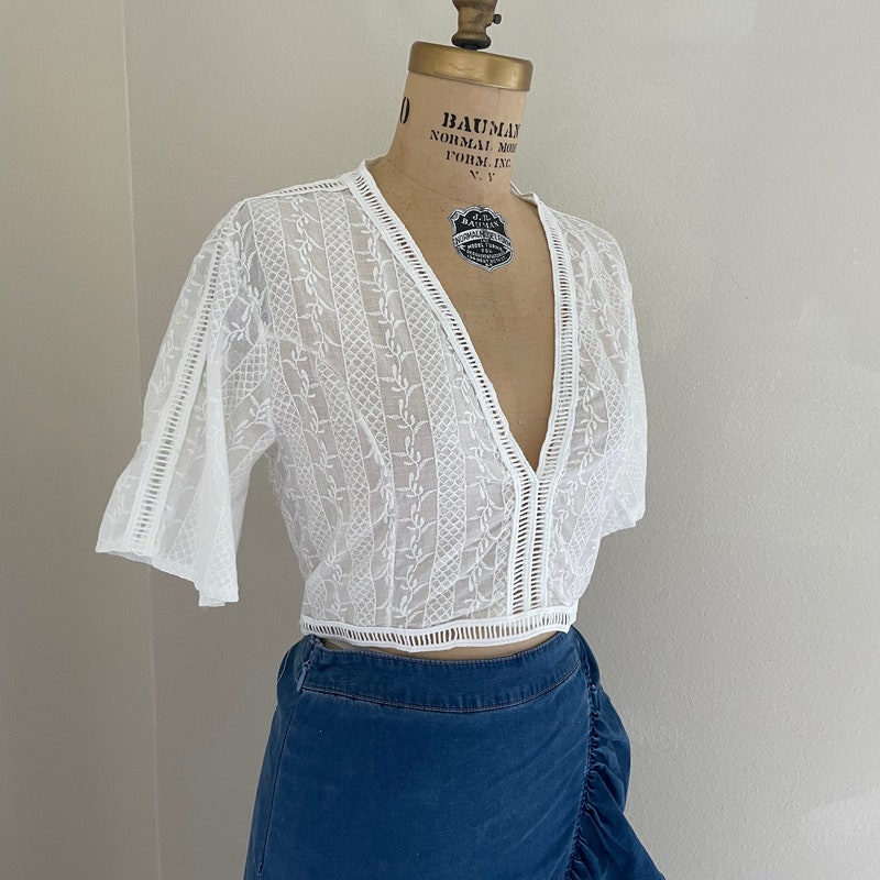 Lacey Terracotta Eyelet Top