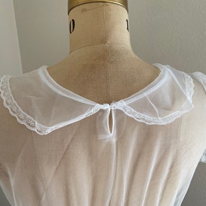 Vintage Sheer Blouse, Sheer White Blouse, Lolita Blouse,Gothic Victorian, Lolita Fashion,Puff Sleeve Blouse, See Through Blouse, Y2k Fashion image 4