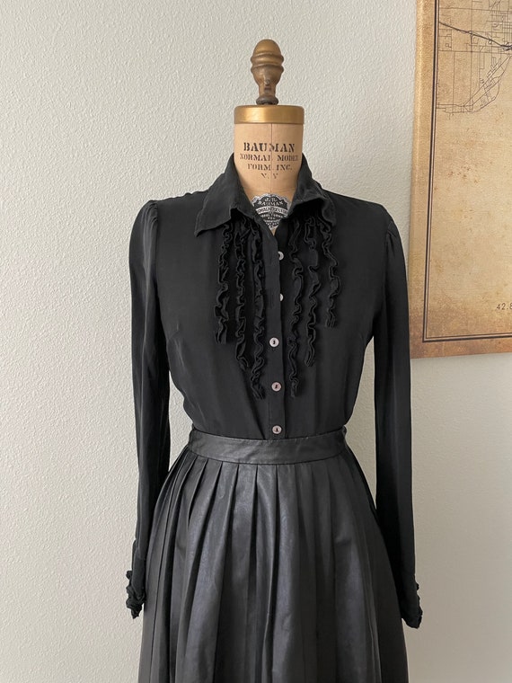 Womens blouse sheer black Gem