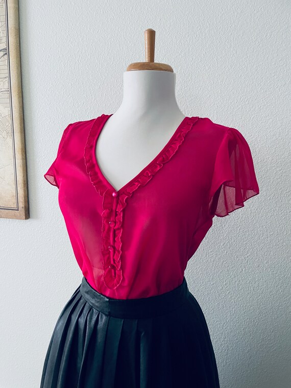 vintage pink blouse sheer - Gem