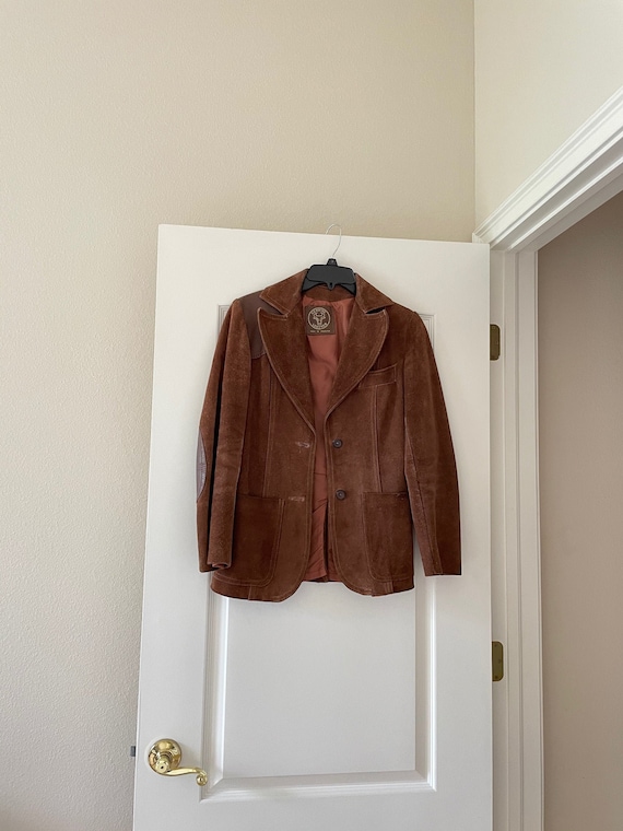 Vintage Women's Brown Suede Leather Blazer Jacket