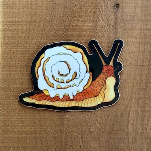 Adesivo de caracol fofo, adesivos para laptop, adesivos divertidos, adesivo de rolinho de canela, adesivos de vinil, adesivos estéticos, adesivos para garrafas de água