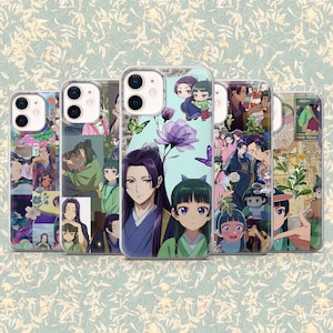 Custodia per telefono Apothecary Diaries Maomao con motivo floreale per iPhone 16, 15, 14, 13, 12, Samsung S25, S24Fe, S23, S22, A16, A56, A55, Pixel 9Pro, 8A
