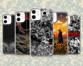 Berserk Phone Case Dark Fantasy Kentaro Cover for iPhone 17, 16, 15, 14, 13, Samsung S25, S24Fe, S23, S22, A16, A56, A55, Pixel 10Pro, 9, 8
