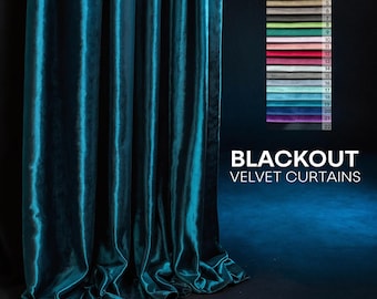 Custom Extra Long Velvet Curtains: Blackout Window Drapes | Two Story Curtains