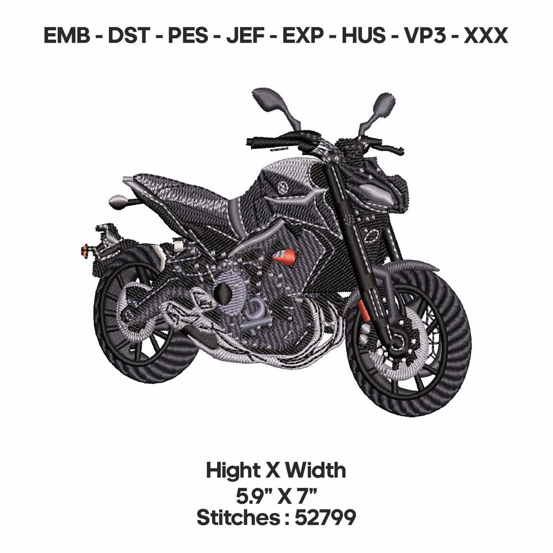 Motorcycle Embroidery Design, Sports Bike Patch, Racing Bike Embroidery ...