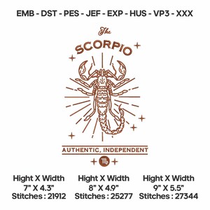 Zodiac Embroidery Design | Astrology, Horoscope, Constellation, Star Sign Art | Machine Digital File | Instant Download