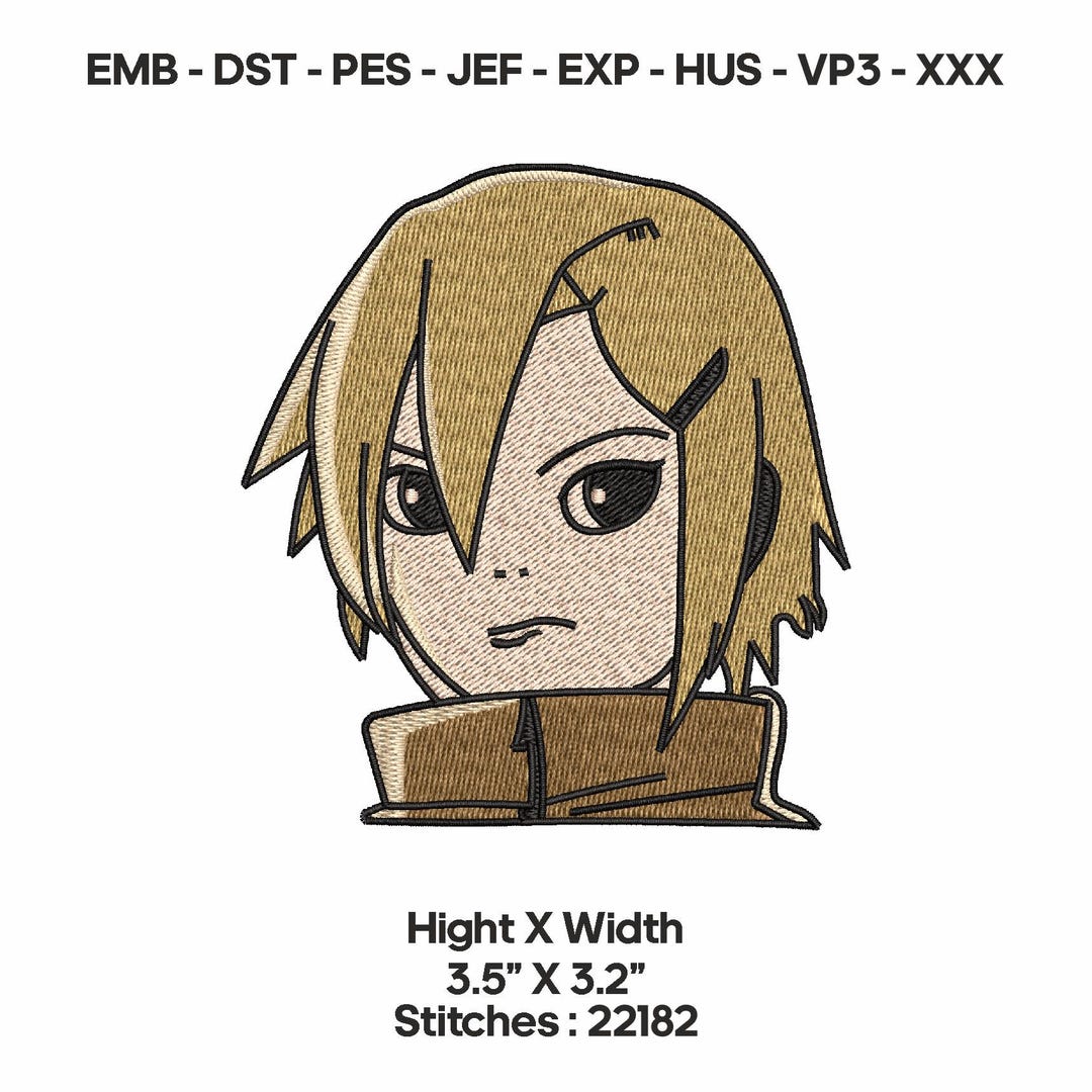 Anime Embroidery Design Chibi Patch – Kawaii Manga Embroidery File ...