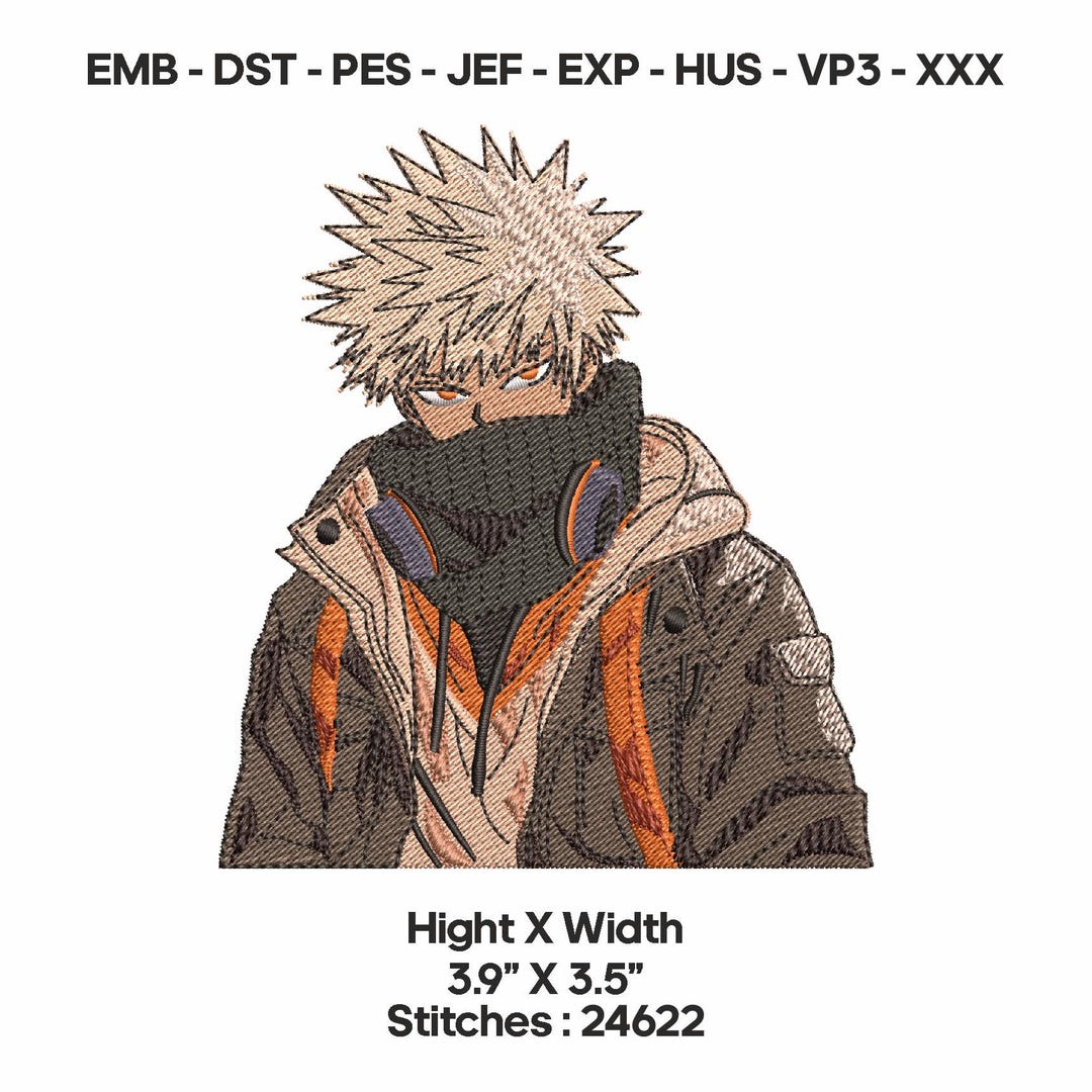 Anime Embroidery Design Chibi Patch – Kawaii Manga Embroidery File ...