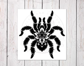 Floral Tarantula Car Decal | Flower Spider Vinyl Decal
