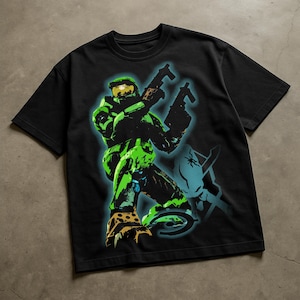 Halo Master Chief grafisch T-shirt, videogameshirt, gamershirt, Master Chief, vintage gaming-T-shirt, UNSC