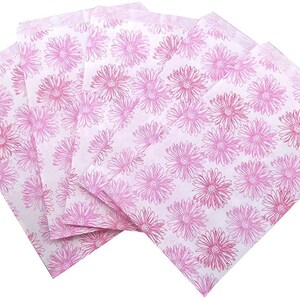 Sacchetti di carta piatti con motivi floreali rosa – Confezioni artigianali per prodotti fatti a mano, bomboniere, scrapbooking e progetti fai da te