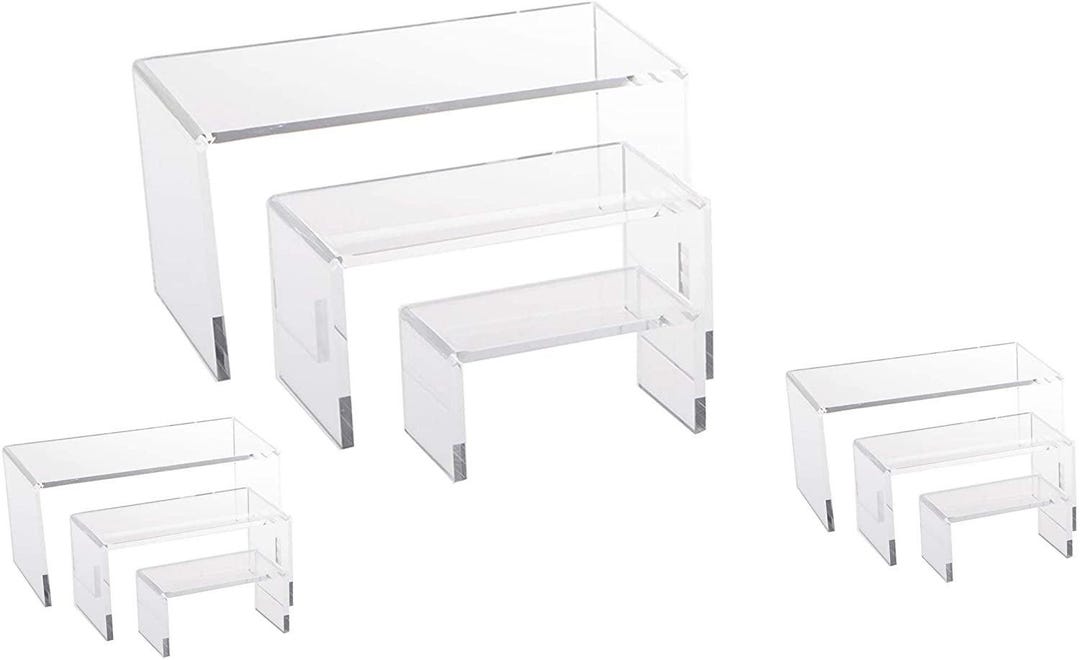 9 Piece Set - Clear Acrylic Display Risers, Acrylic Clear Riser Set - Etsy