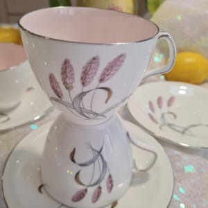 Vintage Old Foley Bone China Teacups and Saucers