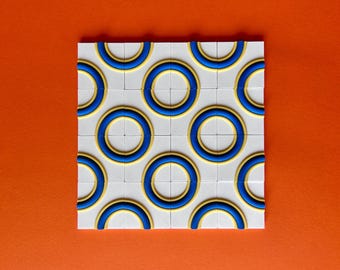 Tegels met geometrisch patroon | Set met mozaïekkunstmagneten (16-delig)