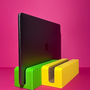 Pionowy stojak na laptopa | Minimalistyczny organizer na biurko | Prezent do pracy z domu | Biuro domowe | Konfiguracja biura zdalnego