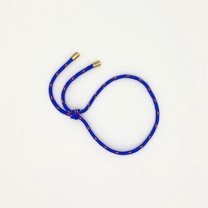 Adjustable Gold Plated Paracord Bracelet - Royal Blue/Red