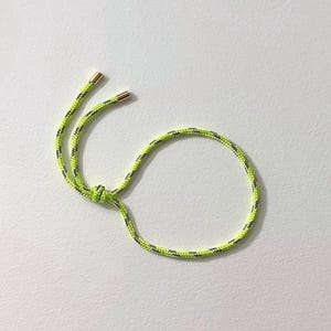 Adjustable Gold Plated Paracord Bracelet - Neon Green